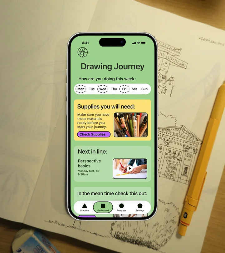 DRAW app — a drawing journey companion