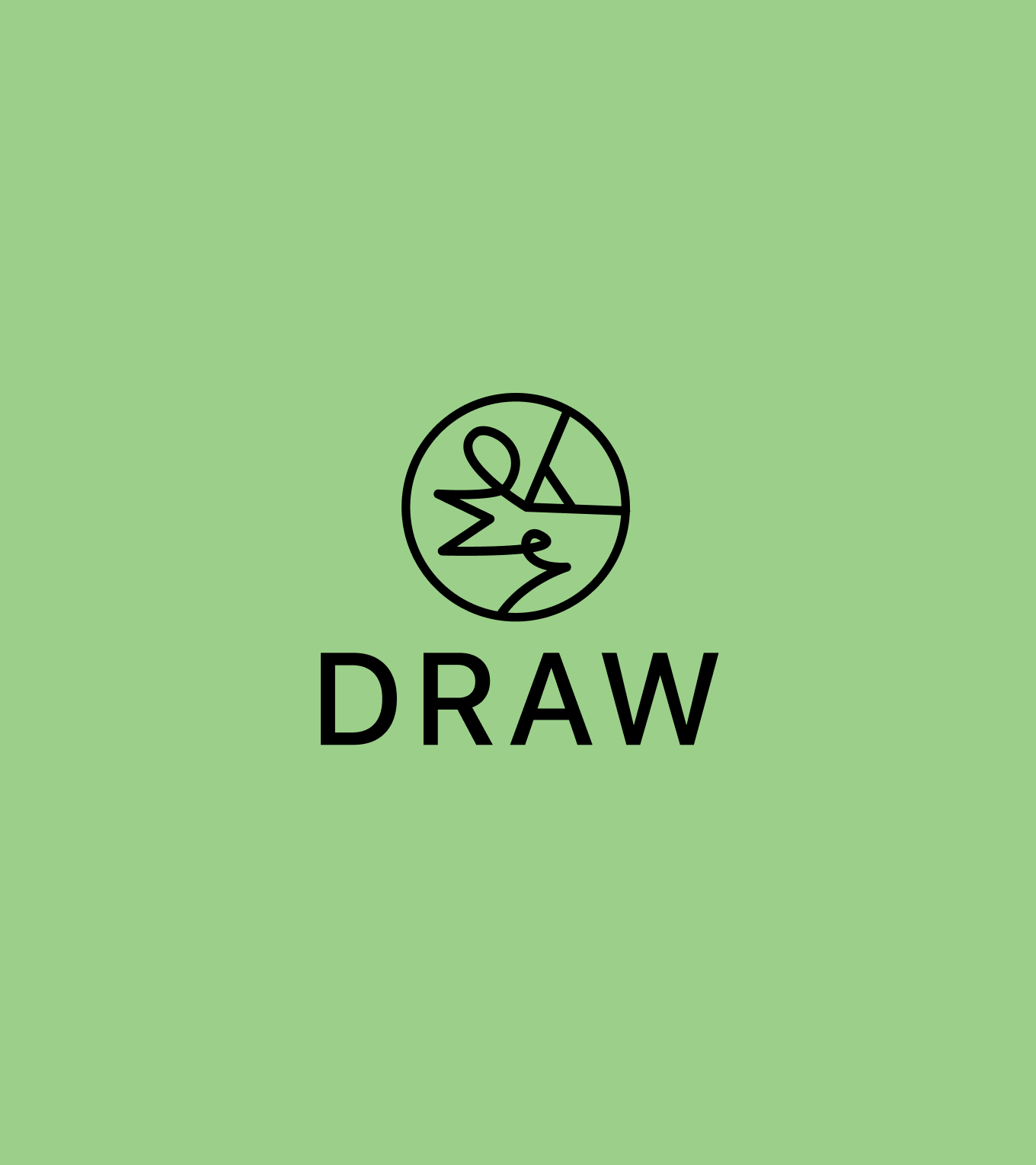 Draw logo — a pencil doodle forming the word DRAW