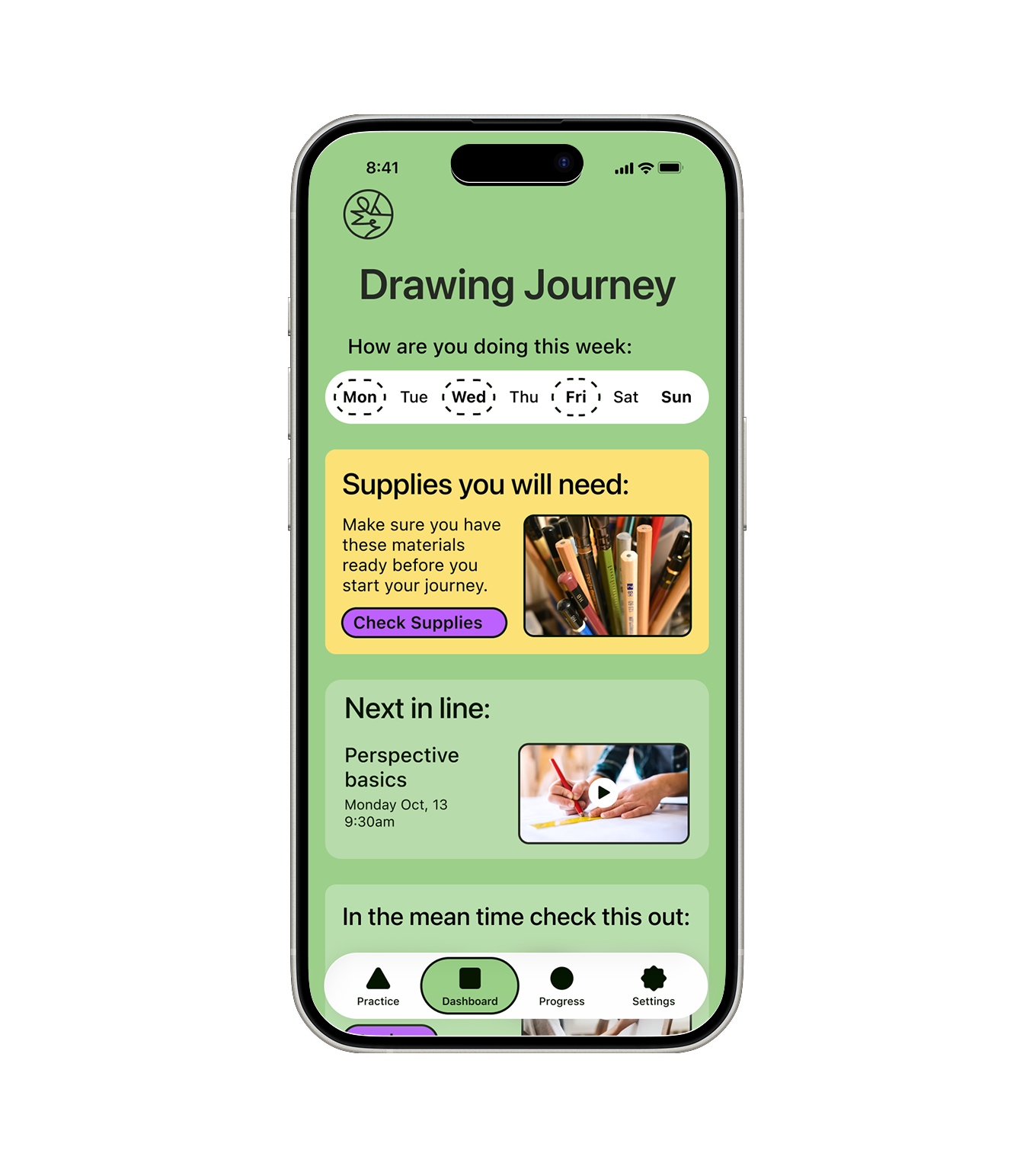 Draw app screen showing usability test revisions